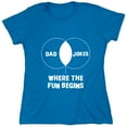 thumbnail image 1 of Dad Jokes Where The Fun Begins Sarcastic Humor Novelty Funny Women's Casual Tees, 1 of 3