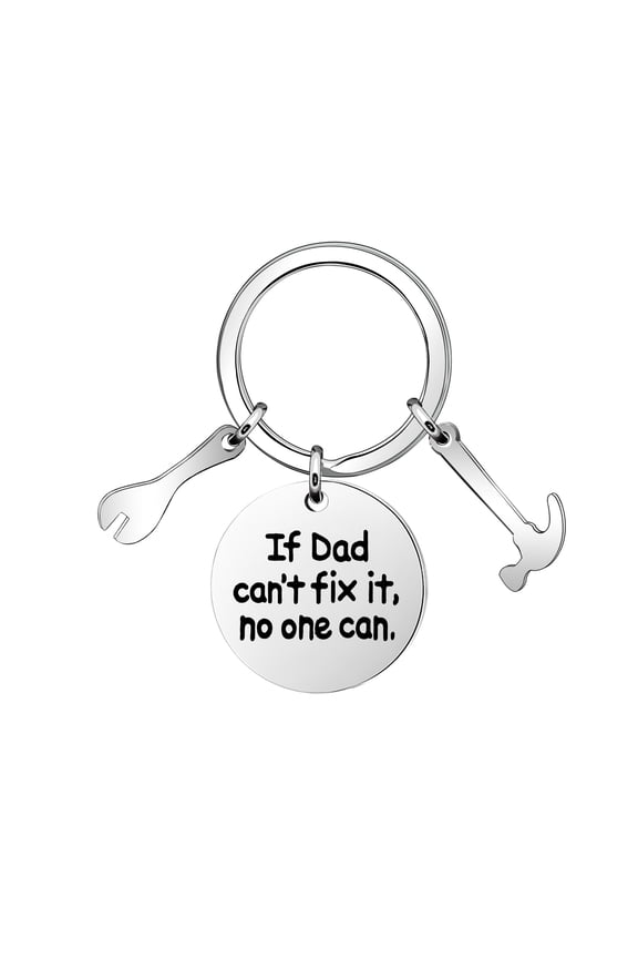 Dad Keychain Gift,Thank You Appreciation Silver Pendant Keychain Keyring Key Chain Ring Accessories For Men Dad Stepdad Father Daddy Father in Law Birthday Christmas Father's Day