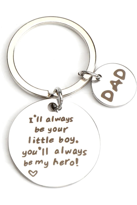 Dad Keychain from Son, Ill Always Be Your Little Boy Gifts for Dad - Fathers Day Gifts, Birthday Gift for Papa, Valentines Day Gift for Papa, Father and Son Keepsake