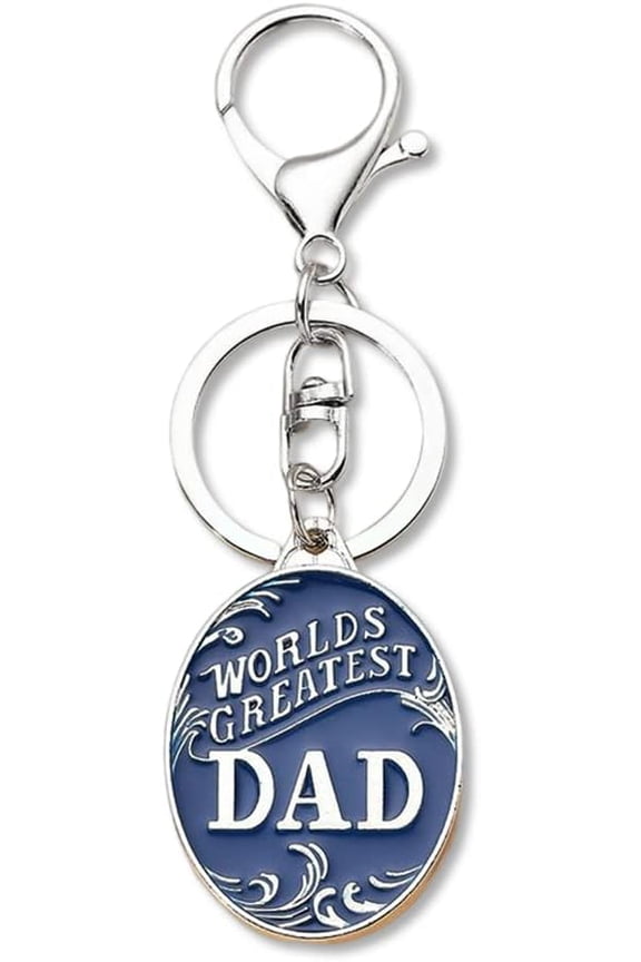 Dad Keychains Fathers Day Birthday Gifts for Men Dads Christmas Retirement Gifts from Daughter Son Daddy Papa Engraved Car Keychain Key Chain Rings for Worlds Greatest Dad Gift Navy Blue Keychains