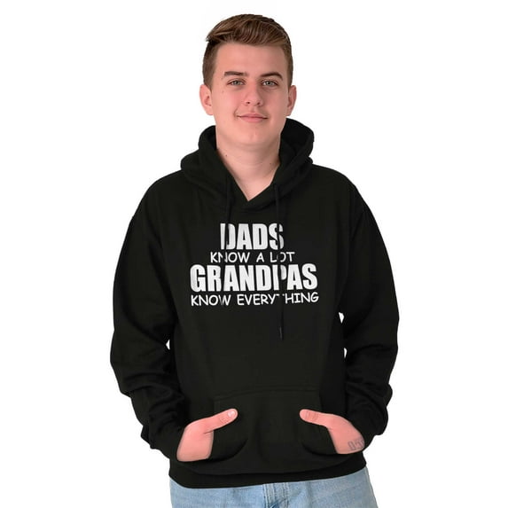 Dad Knows A lot Grandpa Everything Men's Big & Tall Graphic Hoodie Brisco Brands 2X
