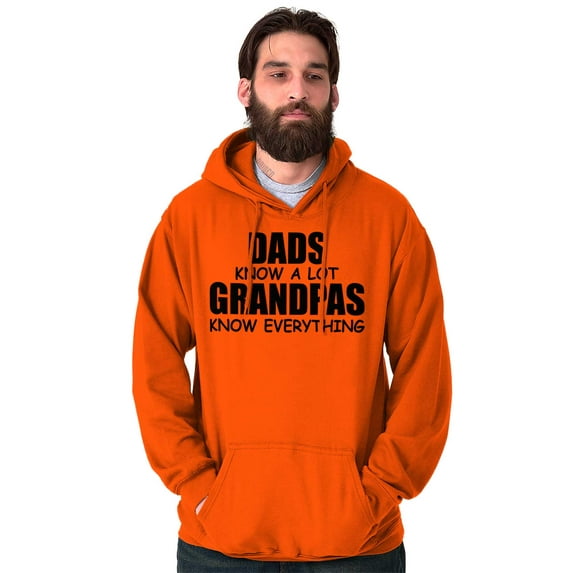 Dad Knows A lot Grandpa Everything Men's Big & Tall Graphic Hoodie Brisco Brands 3X