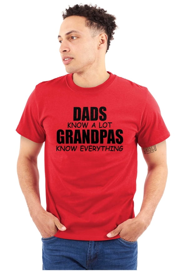 Dad Knows A lot Grandpa Everything Men's Big & Tall Crewneck Graphic Tee Brisco Brands 2X