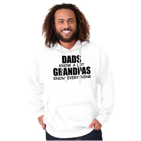 Dad Knows A lot Grandpa Everything Men's Big & Tall Graphic Hoodie Brisco Brands 3X