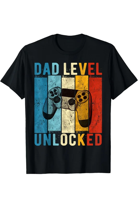 Dad Level Unlocked Pregnancy Announcement New Daddy Father Day Say Unisex T-Shirt ,up to size 5XL