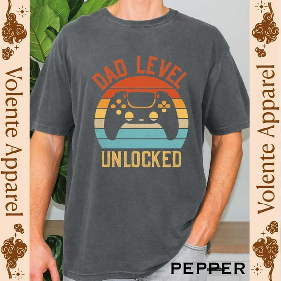 Dad Level Unlocked Shirt, New Dad Shirt, Dad Gaming Shirt, First Time Dad, Father'S Day , Him, Best Friend For Men, Full Size S-5XL