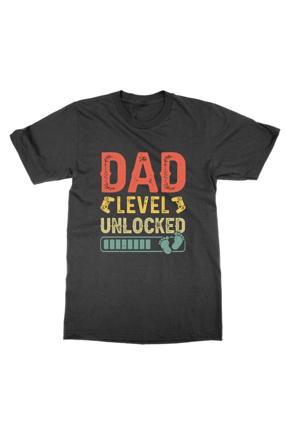 Dad Level Unlocked t-shirt funny pregnancy new baby gift fatherhood tee present