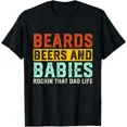 thumbnail image 1 of Dad Life Beards Beers Babies Announcement Graphic Unisex T-Shirt up to size 5XL, 1 of 2