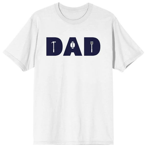 Dad Life Is The Rad Life Tools In Text Crew Neck Short Sleeve Men's White T-shirt - 4XLB