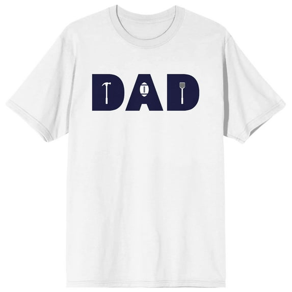 Dad Life Is The Rad Life Tools In Text Crew Neck Short Sleeve Men's White T-shirt-XL