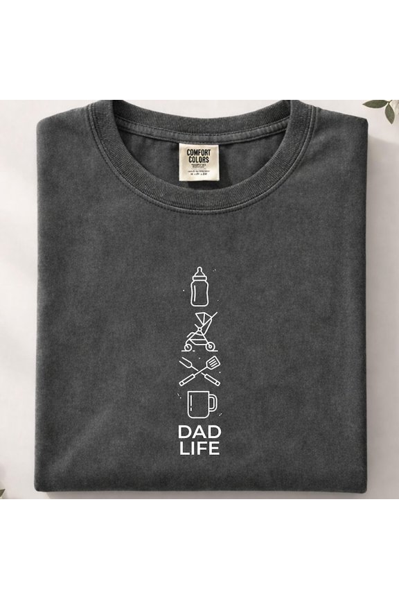 Dad Life Minimalist Line Art Fatherhood T-Shirt All Size S-3XL