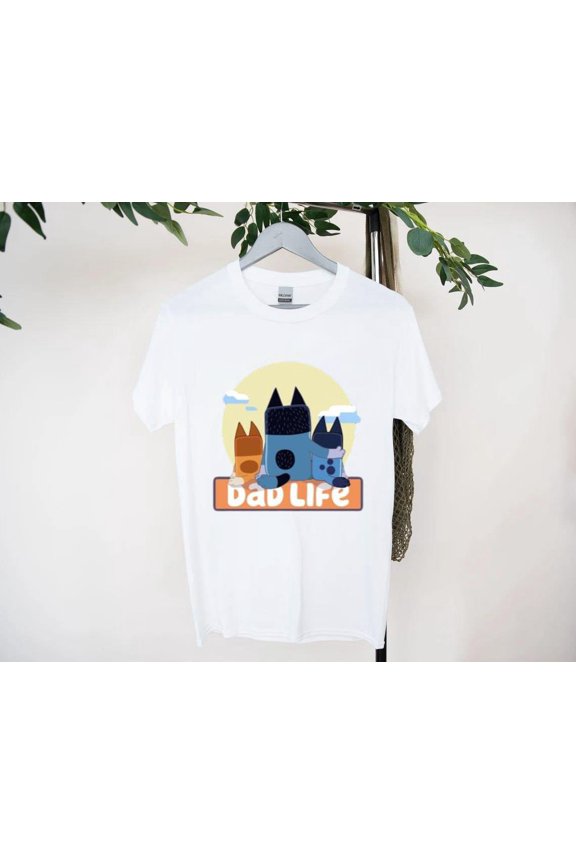 Dad Life New Version Modern Typography Fatherhood T-Shirt, for men & women, up to size 5XL