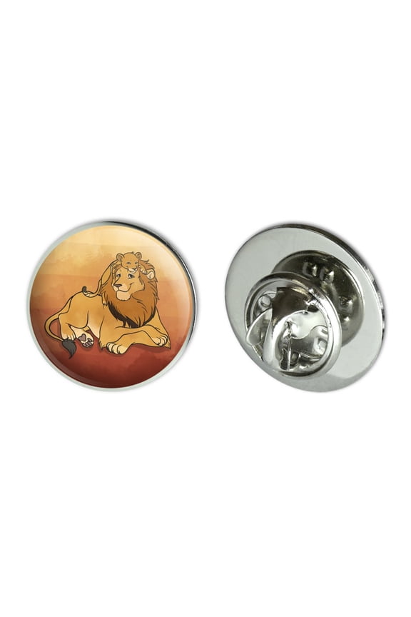 Dad Lion and Cub Metal 0.75" Lapel Hat Pin Tie Tack Pinback