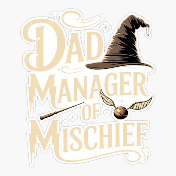 Dad Manager Mischievous Magical Wizard Sticker