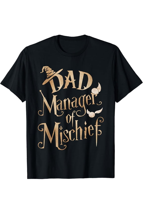 Dad Manager Of Mischief Magical Wizard Father'S Day T-Shirt