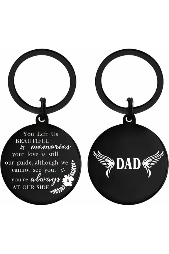 Dad Memorial Gifts for Loss of Father, Sympathy Dad Keychain, Bereavement Memory Daddy Present, Grieving Key Chain for Loss Daddy