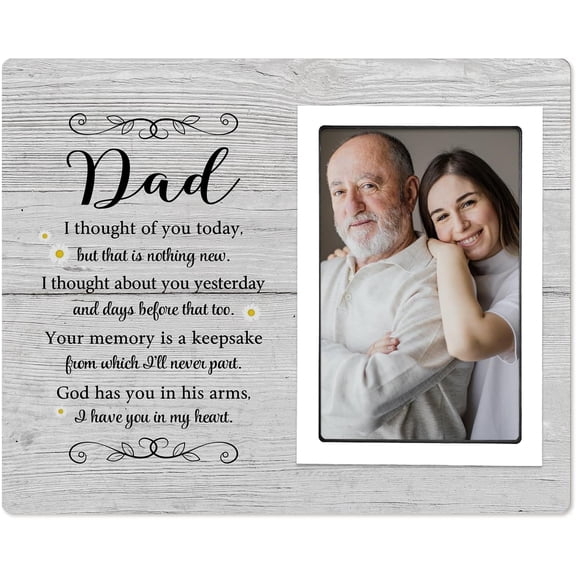 Dad Memorial Picture Frame Sympathy Gift for Loss of Father | Bereavement Gift for Loved One Remembrance Photo Frame for Dad, Fits 4x6 Inch Photo