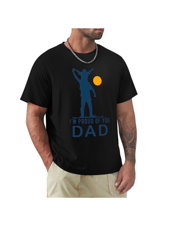 Dad Men's Cotton HD Print Short Sleeve T-Shirt Crew Neck Top Black 3XL