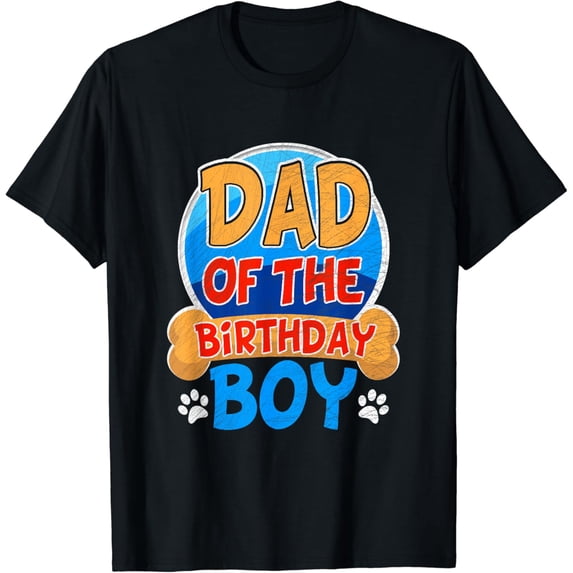 Dad Mom Of The Birthday Boys Dog Paw Family T-Shirt