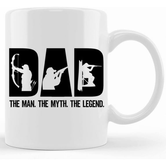 Dad Mug, Dad The Man The Myth The Legend, Father's Day Mug, Birthday Gift For Dad, Hunting Mug, Hunting And Fishing, Hunting Coffee Mug, Ceramic Novelty Coffee Mugs 11oz, 15oz Mug, Tea C