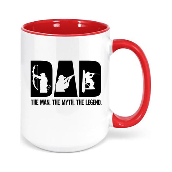Dad Mug, Dad The Man The Myth The Legend, Father's Day Mug, Birthday Gift For Dad, Hunting Mug, Hunting And Fishing, Hunting Coffee Mug, RED