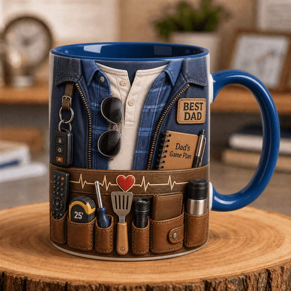 Dad Mug Personalized Coffee Cup, Custom Name Father Gift for Birthday or Father's Day
