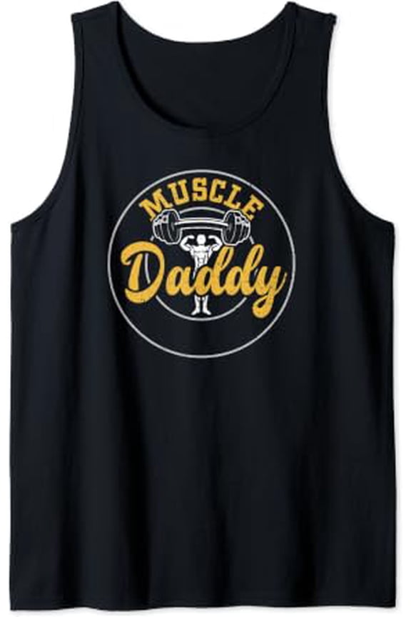 Dad Muscle Daddy Gym Sayings Tank Top Size S-3XL