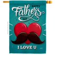 thumbnail image 1 of Dad Mustache Family Father Day 28 x 40 in. Double-Sided Decorative Vertical House Flags for Decoration Banner Garden Yard Gift, 1 of 1