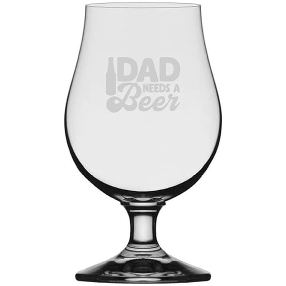 Dad Needs A Beer Father's Day Etched 13.25oz Iona Beer Glass