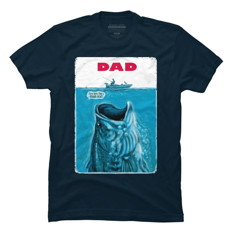 Dad Needs a Bigger Bass Fishing Boat Mens Navy Blue Graphic Tee - Design By  Humans 3XL 
