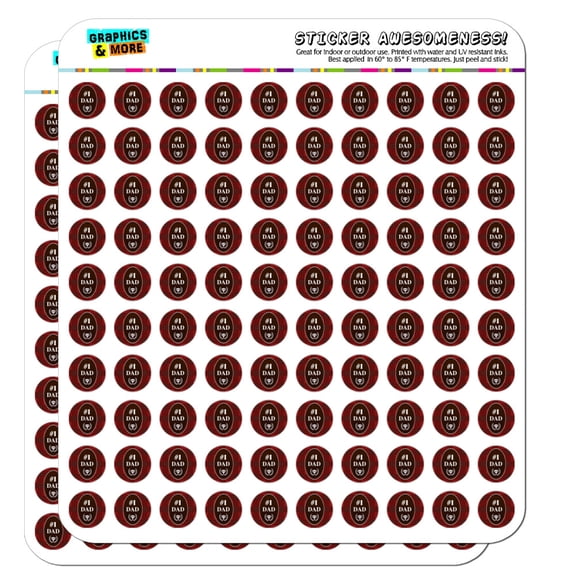 Dad Number One Best Father Plaid Planner Calendar Scrapbooking Crafting Stickers