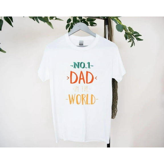 Dad Number One Bold Classic Gift for Proud Fathers T-Shirt, for men & women, up to size 5XL