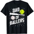 thumbnail image 1 of Dad Of Ballers Funny Baseball Softball Game Fathers Day Gift T-Shirt, 1 of 5