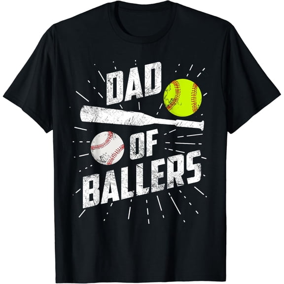 Dad Of Ballers Funny Baseball Softball Game Fathers Day Gift T-Shirt