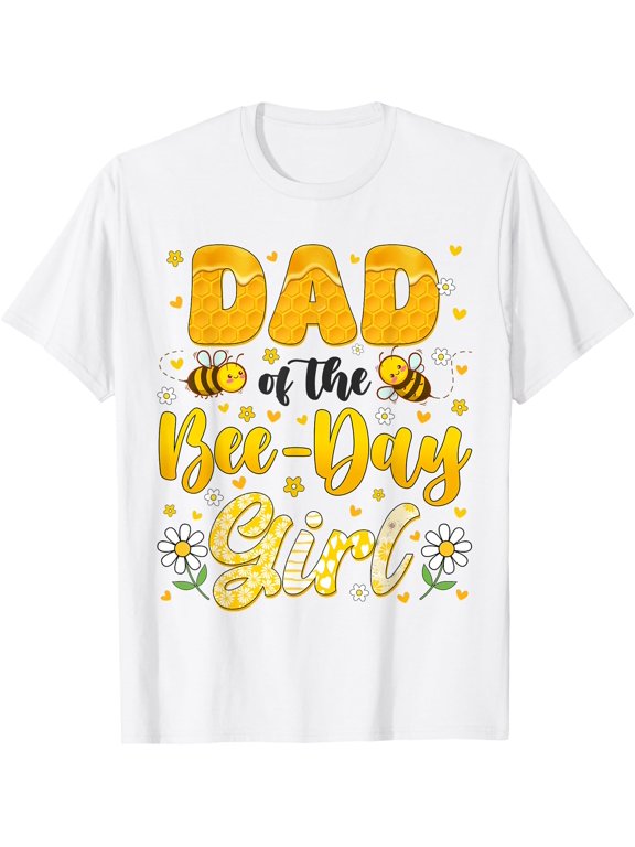 Dad Of The Bee Day Girl Flower Birthday Family Matching T-Shirt