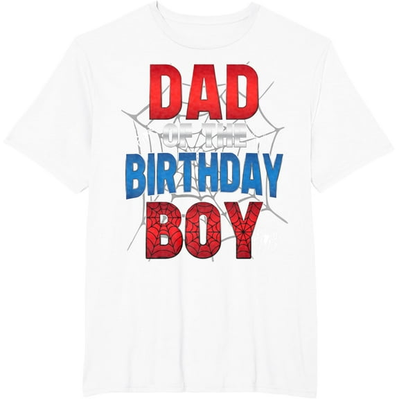 Dad Of The Birthday Boy Shirt Matching Family Spider Web T-Shirt