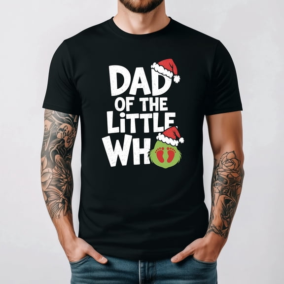Dad Of The Little Who Pregnancy Holiday Announcement Graphic T Shirt up to 5XL
