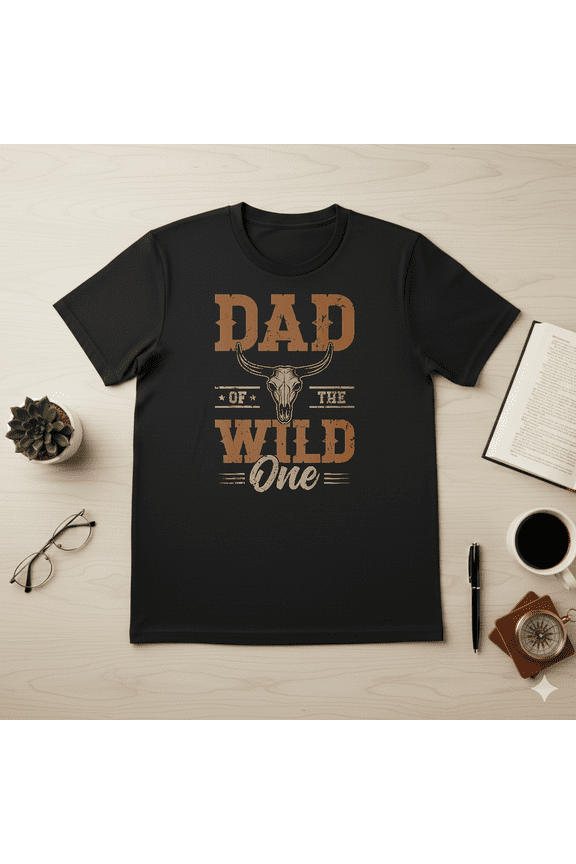 Dad Of The Wild One Cowboy Western Rodeo Birthday Art Unisex T-Shirt V17659, up to Size 5XL