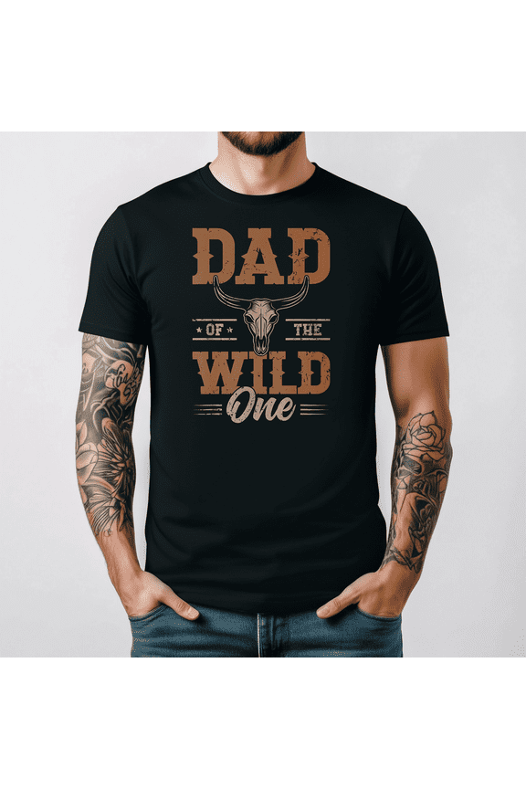 Dad Of The Wild One Cowboy Western Rodeo Birthday Party Tee V17659,for unisex up to 3XL