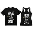 thumbnail image 1 of Dad Of The Wild One T-shirt Mom Tank Top Matching Couples Funny 1st Birthday Set Men Black X-Large / Women Black Large, 1 of 7