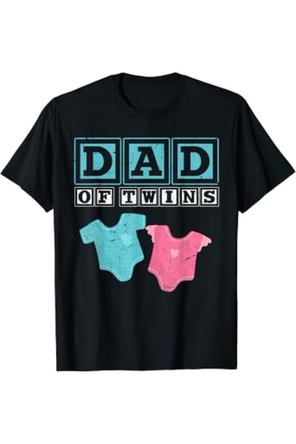 Dad Of Twins Family Daddy Fathers Day Future Parents T-Shirt