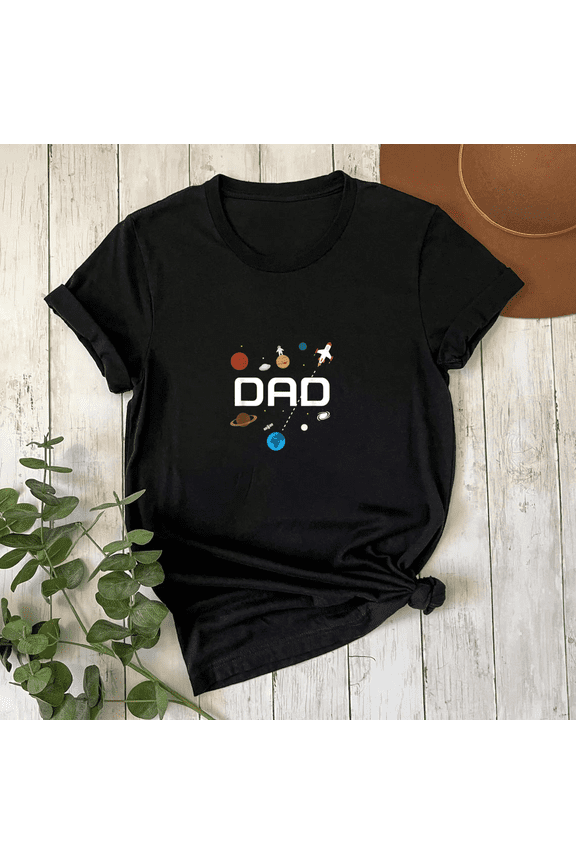 Dad Outer Space Birthday Party Galaxy Space Theme Unisex T-Shirt, S-5XL