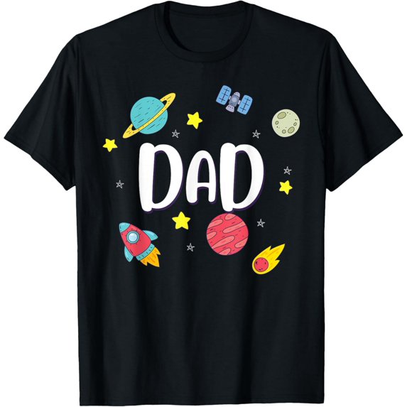 Dad Outer Space Galaxy Birthday T-Shirt