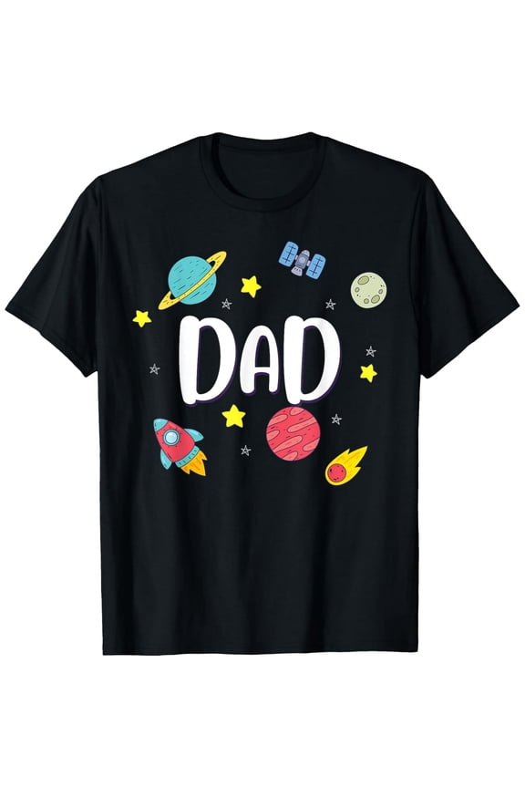 Dad Outer Space Galaxy Birthday T-Shirt