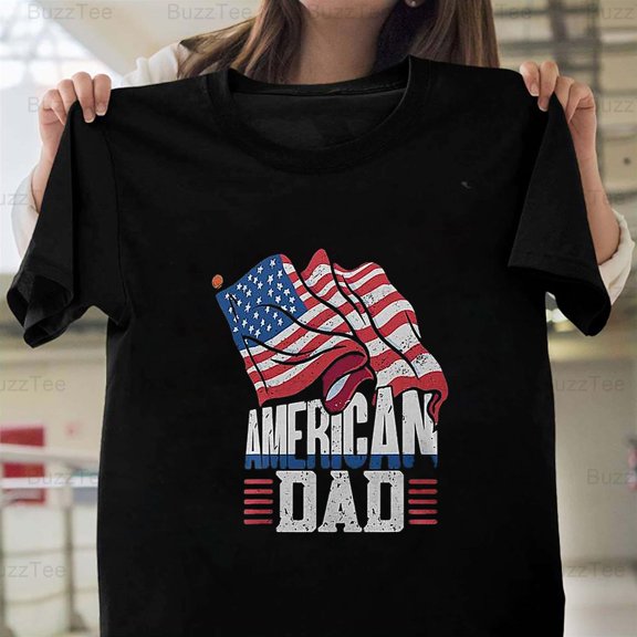Dad Patriotic American Flag 4th July Independence Day Father Art T-Shirt Unisex, up to 5XL