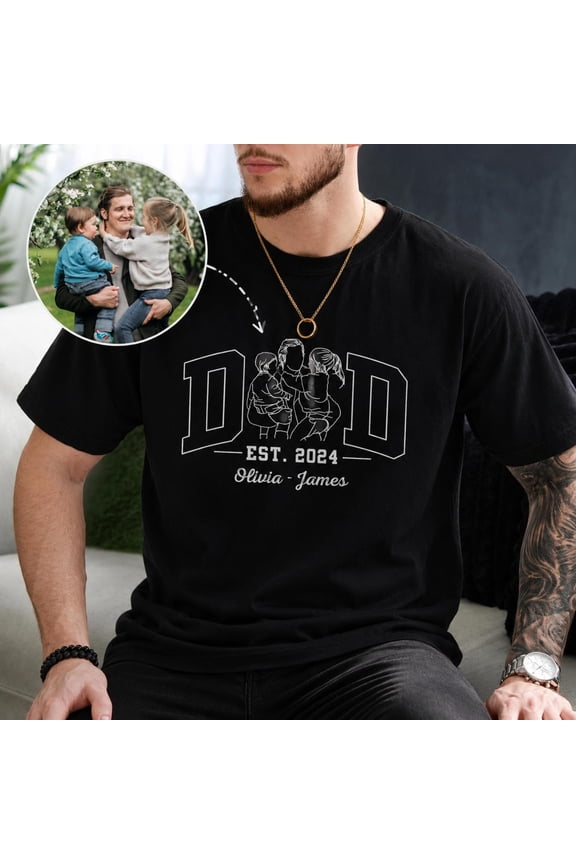 Dad Photo Shirt Custom Father’s Day EST Year Name, ANANDHIS-Shirts