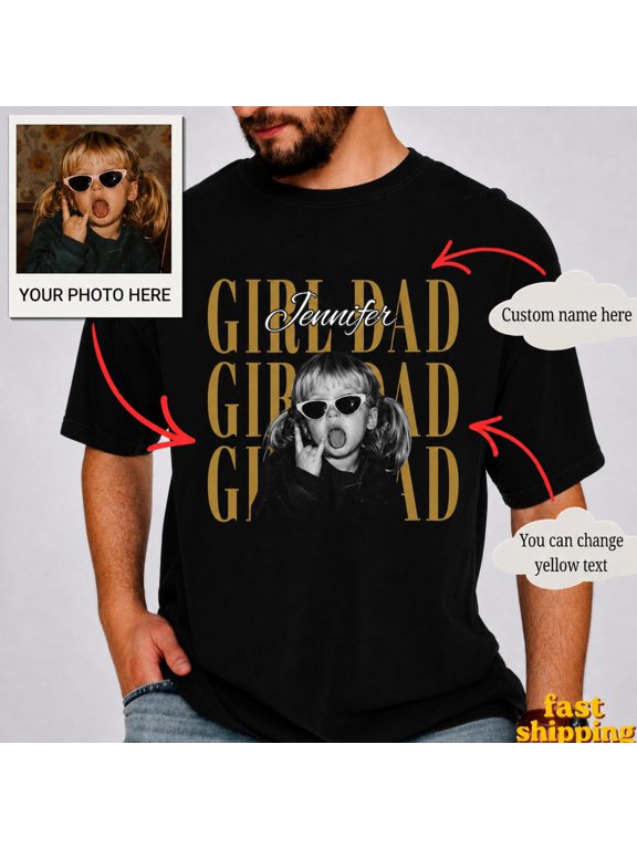 Dad Photo Shirt Custom Fathers Day Gift Best Dad Ever, ANANDHIS-Shirts