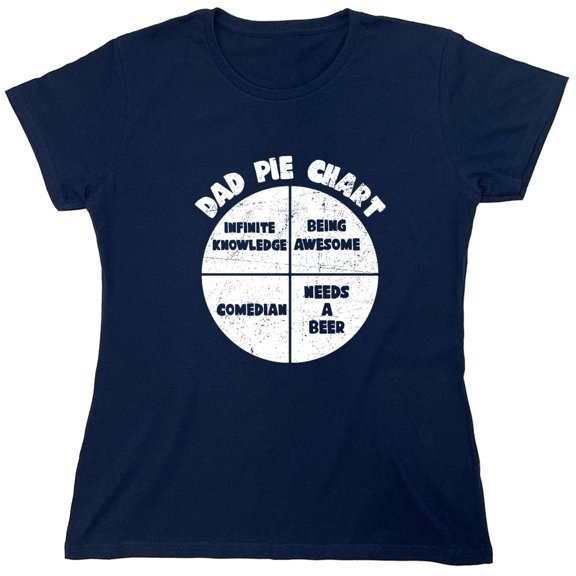 Dad Pie Chart Sarcastic Humor Novelty Funny Women's Casual Tees