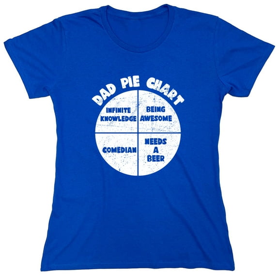 Dad Pie Chart Sarcastic Humor Novelty Funny Women's Casual Tees