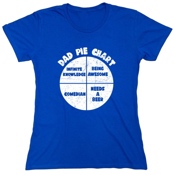 Dad Pie Chart Sarcastic Humor Novelty Funny Women's Casual Tees